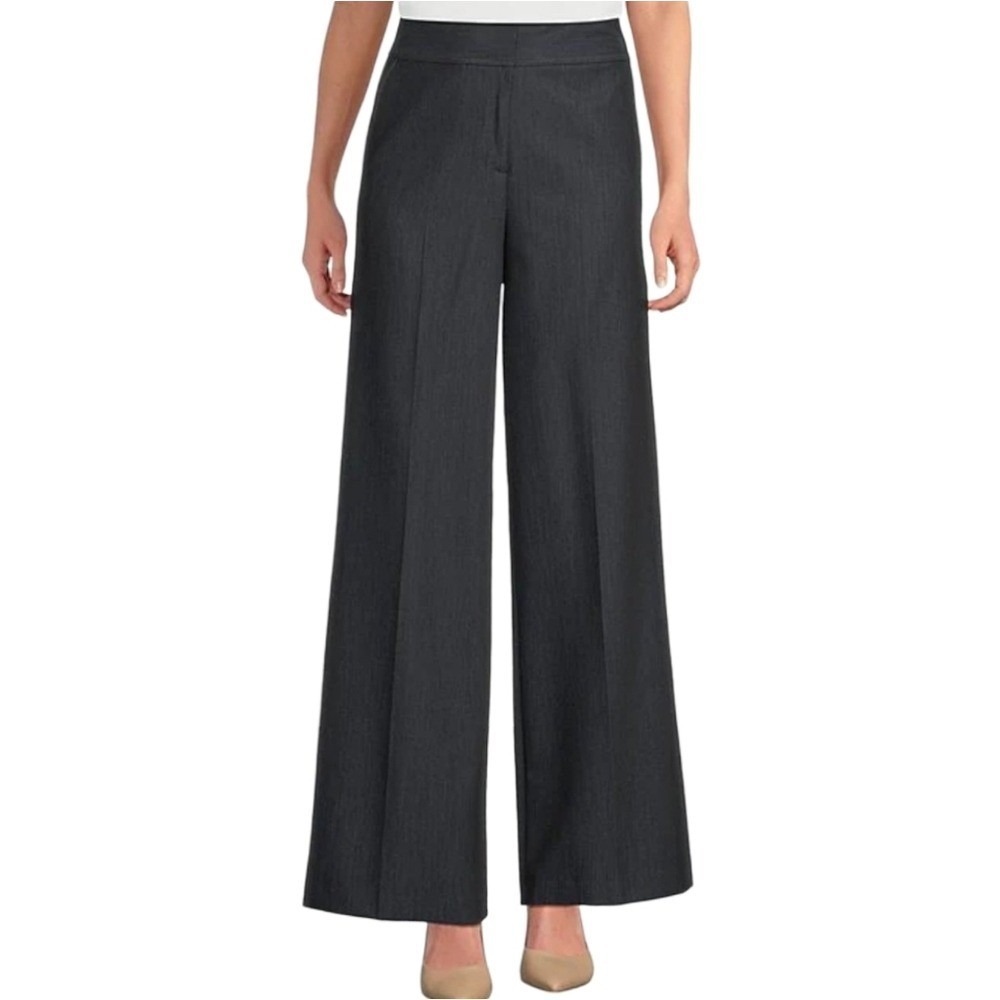 Harve Benard Womens‎ Gray Wide Leg Dress Pants Size 8 Career Academia Office